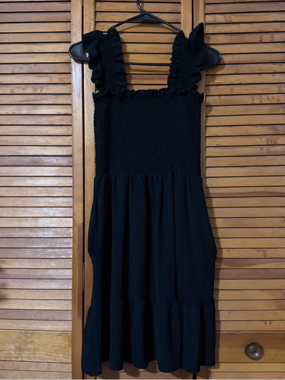 Amazon Black Ruffled Strap Mini Dress - Picture 2 of 2